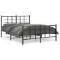 vidaXL Bettgestell mit Kopf- und Fußteil Metall Schwarz 135x190 cm vidaXL Bettgestell mit Kopf- und Fußteil Metall Schwarz 135x190 cm