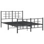 vidaXL Bettgestell mit Kopf- und Fußteil Metall Schwarz 135x190 cm vidaXL Bettgestell mit Kopf- und Fußteil Metall Schwarz 135x190 cm