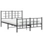 vidaXL Bettgestell mit Kopf- und Fußteil Metall Schwarz 135x190 cm vidaXL Bettgestell mit Kopf- und Fußteil Metall Schwarz 135x190 cm
