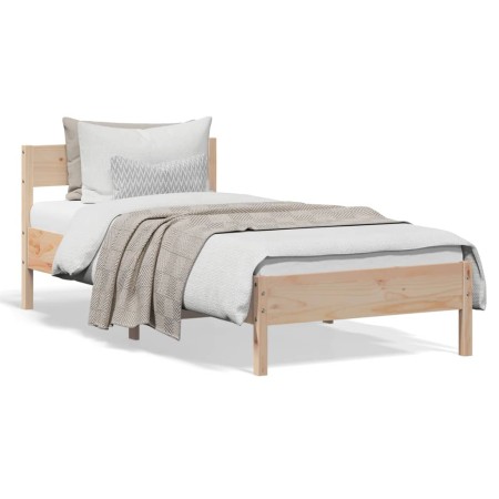 vidaXL Massivholzbett ohne Matratze 90x190 cm Kiefernholz