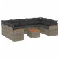 vidaXL 10-tlg. Garten-Sofagarnitur mit Kissen Grau Poly Rattan vidaXL 10-tlg. Garten-Sofagarnitur mit Kissen Grau Poly Rattan