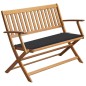 Gartenbank mit Auflage 120 cm Massivholz Akazie Gartenbank mit Auflage 120 cm Massivholz Akazie