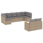 vidaXL 9-tlg. Garten-Sofagarnitur mit Kissen Beige Poly Rattan vidaXL 9-tlg. Garten-Sofagarnitur mit Kissen Beige Poly Rattan