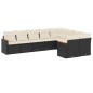 vidaXL 9-tlg. Garten-Sofagarnitur mit Kissen Schwarz Poly Rattan vidaXL 9-tlg. Garten-Sofagarnitur mit Kissen Schwarz Poly Rattan