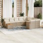 vidaXL 10-tlg. Garten-Sofagarnitur mit Kissen Beige Poly Rattan vidaXL 10-tlg. Garten-Sofagarnitur mit Kissen Beige Poly Rattan