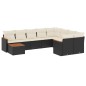 vidaXL 10-tlg. Garten-Sofagarnitur mit Kissen Schwarz Poly Rattan vidaXL 10-tlg. Garten-Sofagarnitur mit Kissen Schwarz Poly Rattan