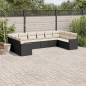 vidaXL 10-tlg. Garten-Sofagarnitur mit Kissen Schwarz Poly Rattan vidaXL 10-tlg. Garten-Sofagarnitur mit Kissen Schwarz Poly Rattan