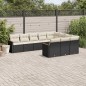 vidaXL 10-tlg. Garten-Sofagarnitur mit Kissen Schwarz Poly Rattan vidaXL 10-tlg. Garten-Sofagarnitur mit Kissen Schwarz Poly Rattan