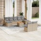 vidaXL 10-tlg. Garten-Sofagarnitur mit Kissen Beige Poly Rattan vidaXL 10-tlg. Garten-Sofagarnitur mit Kissen Beige Poly Rattan