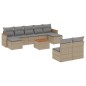 vidaXL 10-tlg. Garten-Sofagarnitur mit Kissen Beige Poly Rattan vidaXL 10-tlg. Garten-Sofagarnitur mit Kissen Beige Poly Rattan