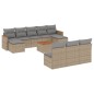 vidaXL 11-tlg. Garten-Sofagarnitur mit Kissen Beige Poly Rattan vidaXL 11-tlg. Garten-Sofagarnitur mit Kissen Beige Poly Rattan