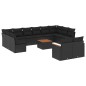 vidaXL 13-tlg. Garten-Sofagarnitur mit Kissen Schwarz Poly Rattan vidaXL 13-tlg. Garten-Sofagarnitur mit Kissen Schwarz Poly Rattan