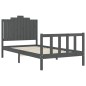Massivholzbett mit Kopfteil Grau 100x200 cm Massivholzbett mit Kopfteil Grau 100x200 cm