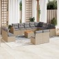 vidaXL 13-tlg. Garten-Sofagarnitur mit Kissen Beige Poly Rattan vidaXL 13-tlg. Garten-Sofagarnitur mit Kissen Beige Poly Rattan