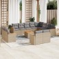 vidaXL 13-tlg. Garten-Sofagarnitur mit Kissen Beige Poly Rattan vidaXL 13-tlg. Garten-Sofagarnitur mit Kissen Beige Poly Rattan