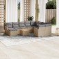 vidaXL 11-tlg. Garten-Sofagarnitur mit Kissen Beige Poly Rattan vidaXL 11-tlg. Garten-Sofagarnitur mit Kissen Beige Poly Rattan