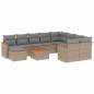 vidaXL 11-tlg. Garten-Sofagarnitur mit Kissen Beige Poly Rattan vidaXL 11-tlg. Garten-Sofagarnitur mit Kissen Beige Poly Rattan