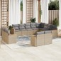 vidaXL 12-tlg. Garten-Sofagarnitur mit Kissen Beige Poly Rattan vidaXL 12-tlg. Garten-Sofagarnitur mit Kissen Beige Poly Rattan