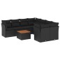 vidaXL 9-tlg. Garten-Sofagarnitur mit Kissen Schwarz Poly Rattan vidaXL 9-tlg. Garten-Sofagarnitur mit Kissen Schwarz Poly Rattan