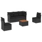 vidaXL 6-tlg. Garten-Sofagarnitur mit Kissen Schwarz Poly Rattan vidaXL 6-tlg. Garten-Sofagarnitur mit Kissen Schwarz Poly Rattan