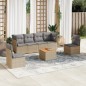 vidaXL 7-tlg. Garten-Sofagarnitur mit Kissen Beige Poly Rattan vidaXL 7-tlg. Garten-Sofagarnitur mit Kissen Beige Poly Rattan