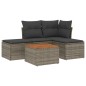 vidaXL 5-tlg. Garten-Sofagarnitur mit Kissen Grau Poly Rattan vidaXL 5-tlg. Garten-Sofagarnitur mit Kissen Grau Poly Rattan