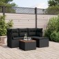 vidaXL 5-tlg. Garten-Sofagarnitur mit Kissen Schwarz Poly Rattan vidaXL 5-tlg. Garten-Sofagarnitur mit Kissen Schwarz Poly Rattan