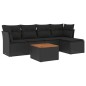 vidaXL 6-tlg. Garten-Sofagarnitur mit Kissen Schwarz Poly Rattan vidaXL 6-tlg. Garten-Sofagarnitur mit Kissen Schwarz Poly Rattan