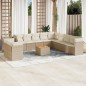 vidaXL 12-tlg. Garten-Sofagarnitur mit Kissen Beige Poly Rattan vidaXL 12-tlg. Garten-Sofagarnitur mit Kissen Beige Poly Rattan