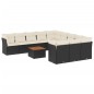 vidaXL 12-tlg. Garten-Sofagarnitur mit Kissen Schwarz Poly Rattan vidaXL 12-tlg. Garten-Sofagarnitur mit Kissen Schwarz Poly Rattan