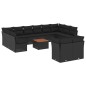 vidaXL 13-tlg. Garten-Sofagarnitur mit Kissen Schwarz Poly Rattan vidaXL 13-tlg. Garten-Sofagarnitur mit Kissen Schwarz Poly Rattan