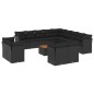 vidaXL 14-tlg. Garten-Sofagarnitur mit Kissen Schwarz Poly Rattan vidaXL 14-tlg. Garten-Sofagarnitur mit Kissen Schwarz Poly Rattan