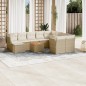 vidaXL 11-tlg. Garten-Sofagarnitur mit Kissen Beige Poly Rattan vidaXL 11-tlg. Garten-Sofagarnitur mit Kissen Beige Poly Rattan