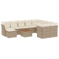 vidaXL 11-tlg. Garten-Sofagarnitur mit Kissen Beige Poly Rattan vidaXL 11-tlg. Garten-Sofagarnitur mit Kissen Beige Poly Rattan