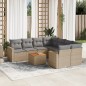 vidaXL 9-tlg. Garten-Sofagarnitur mit Kissen Beige Poly Rattan vidaXL 9-tlg. Garten-Sofagarnitur mit Kissen Beige Poly Rattan