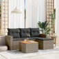 vidaXL 5-tlg. Garten-Sofagarnitur mit Kissen Grau Poly Rattan vidaXL 5-tlg. Garten-Sofagarnitur mit Kissen Grau Poly Rattan