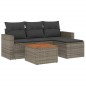 vidaXL 5-tlg. Garten-Sofagarnitur mit Kissen Grau Poly Rattan vidaXL 5-tlg. Garten-Sofagarnitur mit Kissen Grau Poly Rattan