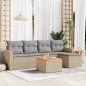 vidaXL 6-tlg. Garten-Sofagarnitur mit Kissen Beige Poly Rattan vidaXL 6-tlg. Garten-Sofagarnitur mit Kissen Beige Poly Rattan