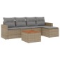 vidaXL 6-tlg. Garten-Sofagarnitur mit Kissen Beige Poly Rattan vidaXL 6-tlg. Garten-Sofagarnitur mit Kissen Beige Poly Rattan
