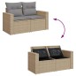 vidaXL 6-tlg. Garten-Sofagarnitur mit Kissen Beige Poly Rattan vidaXL 6-tlg. Garten-Sofagarnitur mit Kissen Beige Poly Rattan