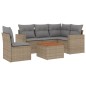 vidaXL 6-tlg. Garten-Sofagarnitur mit Kissen Beige Poly Rattan vidaXL 6-tlg. Garten-Sofagarnitur mit Kissen Beige Poly Rattan