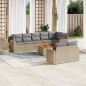 vidaXL 9-tlg. Garten-Sofagarnitur mit Kissen Beige Poly Rattan vidaXL 9-tlg. Garten-Sofagarnitur mit Kissen Beige Poly Rattan