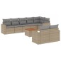 vidaXL 9-tlg. Garten-Sofagarnitur mit Kissen Beige Poly Rattan vidaXL 9-tlg. Garten-Sofagarnitur mit Kissen Beige Poly Rattan