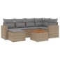 vidaXL 7-tlg. Garten-Sofagarnitur mit Kissen Beige Poly Rattan vidaXL 7-tlg. Garten-Sofagarnitur mit Kissen Beige Poly Rattan