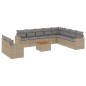 vidaXL 11-tlg. Garten-Sofagarnitur mit Kissen Beige Poly Rattan vidaXL 11-tlg. Garten-Sofagarnitur mit Kissen Beige Poly Rattan