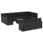 vidaXL 14-tlg. Garten-Sofagarnitur mit Kissen Schwarz Poly Rattan vidaXL 14-tlg. Garten-Sofagarnitur mit Kissen Schwarz Poly Rattan