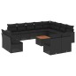 vidaXL 13-tlg. Garten-Sofagarnitur mit Kissen Schwarz Poly Rattan vidaXL 13-tlg. Garten-Sofagarnitur mit Kissen Schwarz Poly Rattan