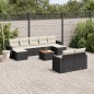 vidaXL 10-tlg. Garten-Sofagarnitur mit Kissen Schwarz Poly Rattan vidaXL 10-tlg. Garten-Sofagarnitur mit Kissen Schwarz Poly Rattan