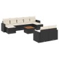 vidaXL 10-tlg. Garten-Sofagarnitur mit Kissen Schwarz Poly Rattan vidaXL 10-tlg. Garten-Sofagarnitur mit Kissen Schwarz Poly Rattan