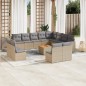 vidaXL 13-tlg. Garten-Sofagarnitur mit Kissen Beige Poly Rattan vidaXL 13-tlg. Garten-Sofagarnitur mit Kissen Beige Poly Rattan